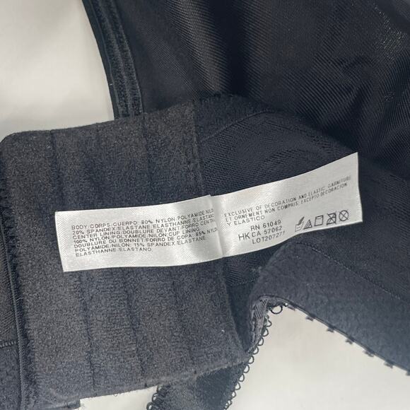 WACOAL Bra 36DDD 85567 Awareness Full Coverage Black Floral Underwire Unlined - Picture 5 of 16